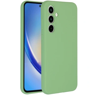 Afbeelding van Samsung Galaxy A35 Hoesje Siliconen en TPU (zacht) Accezz Backcover/Softcase Groen Telefoonhoesje