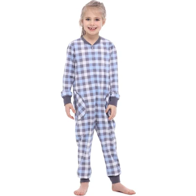 Afbeelding van Merry Style Kinder Pyjama ronde hals lange mouwen broek met zakken Katoen MS MS10 186 PJ Graphite Kariert 122 128