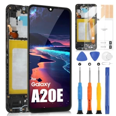 Afbeelding van LCD display voor Samsung Galaxy A20e 2019 SM A202F Touch digitizer montage beeldscherm reservescherm met reparatieset (zwart frame)