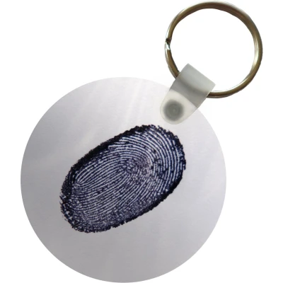 Afbeelding van Sleutelhanger Donkere vingerafdruk Plastic Rond Uitdeelcadeautjes