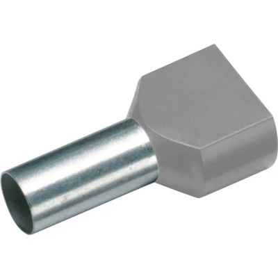 Afbeelding van Cimco 187741 Dubbele adereindhulzen 4 mm² Deels geïsoleerd Grijs 100 stuk(s)