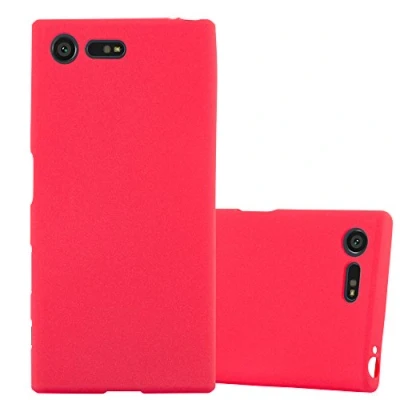 Afbeelding van Cadorabo Hoesje geschikt voor Sony Xperia X COMPACT in FROST ROOD Beschermhoes gemaakt van flexibel TPU silicone Case Cover