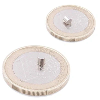 Afbeelding van Brudazon 50 mini schijfmagneten 3x3mm N52 sterkste niveau neodymium magneten ultrasterk Power magneet voor modelbouw, foto, whiteboard, notitiebord, koelkast, knutselen magnetische schijf extra sterk