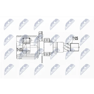Afbeelding van Homokineet reparatie set, aandrijfas NTY NPW FT 070