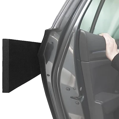 Afbeelding van ECENCE 2x Garage wandbescherming zelfklevend, Randbeschermer deur Auto garagemuur 30x10x1,5cm Deurrandbeschermer Autodeur Zwart