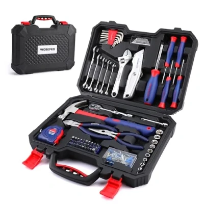 Afbeelding van WORKPRO gereedschapskoffer uitgerust, 160 stuks. Gereedschapsset, gevulde gereedschapskoffer, alledaags handgereedschap voor huishouden, garage