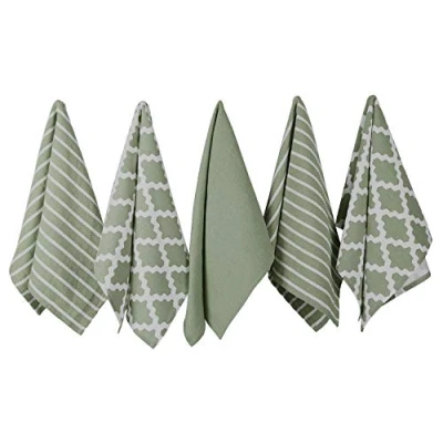 Afbeelding van Penguin Home Katoen Theedoek 5 Delig Set, Salie
