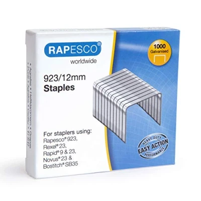 Afbeelding van Rapesco 1238 923/12 mm Gegalvaniseerde Nietjes, Type 23, Doos van 1001