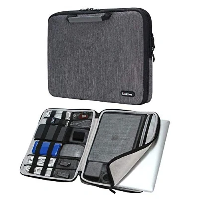 Afbeelding van iCozzier Handle 11 11.6 Inch Laptop and iPad Case/Electronic Accessories Storage Bag 11Laptop Sleeve for Ultrabook/Notebook/Netbook/MacBook Grey