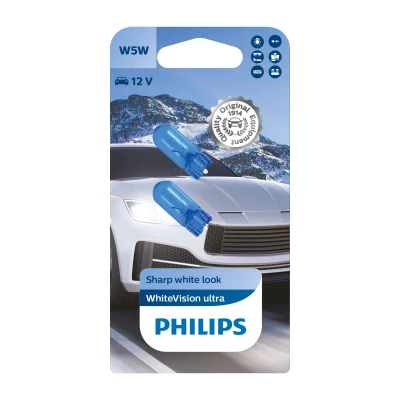 Afbeelding van Philips W5W Halogeen lamp 12V W2.1x9.5d WhiteVision Ultra Set