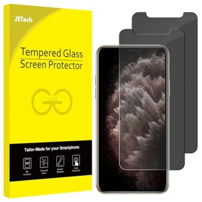 Afbeelding van JETech Privacy Schermbeschermer Compatibel met iPhone 11 Pro, Xs, X 5,8 inch, Anti Spy Gehard Glas Screen Protector, 2 Stuks