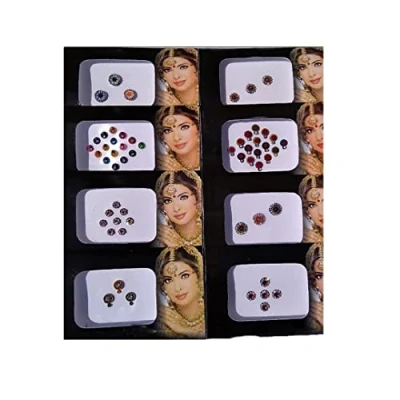 Afbeelding van KULIA 6 Pakketten Multicolor Bindi Voorhoofd Tattoos Sticker Pooja Samagri Tilak Indian Makeup Dots Tikka Mix Size Polka Cosmetische artikelen Vrouwen en meisjes