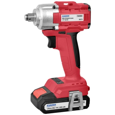 Afbeelding van Kunzer 7ASS02 Accu slagmoersleutel 450 Nm 18 V Aantal meegeleverde accus: 1 2.0 Ah Li ion Incl. accu, lader, koffer