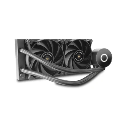 Afbeelding van Mars Gaming ML PRO240, Professionele CPU Vloeistofkoeling, TDP 450W, 2 Ultrastille FDB Fans, Opti Chamber Pomp met Witte Verlichtingsring, Universele Multisocket, Zwart