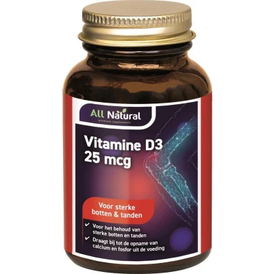 Afbeelding van All Natural Vitamine D3 25 mcg (1000 IE) Capsules