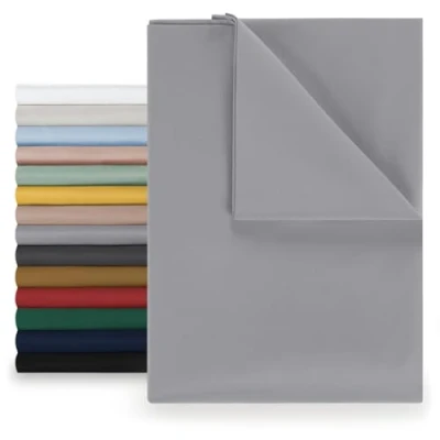 Afbeelding van Blumtal Laken voor tweepersoonsbed, 180 x 275 cm, onderhoudsvriendelijke microvezel, zachte stof, zonder elastiek grijs