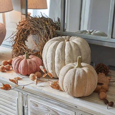 Afbeelding van LOBERON Pompoen set van 3 Pumpkin bont
