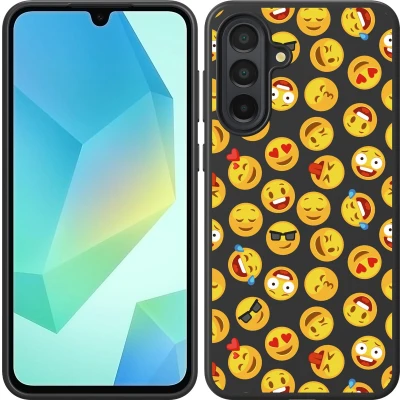 Afbeelding van Cazy Hoesje Zwart geschikt voor Galaxy A36/A56 Emoji