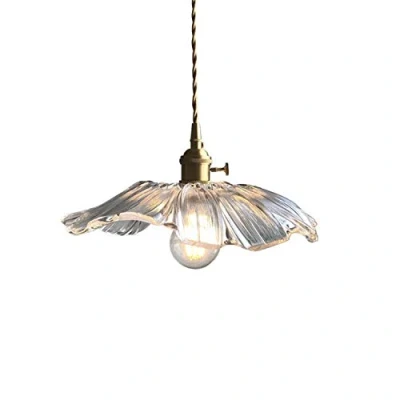 Afbeelding van Lywins® E27 lotusbladglas, modern, goud, Nordic hanglampen, hanglamp eilandverlichting, designerlamp voor eetkamer, keuken, woonkamer