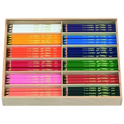 Afbeelding van Super Ferby 1 Kleurpotloden l: 18 cm vulling: 6 25 mm diverse kleuren 144stuks
