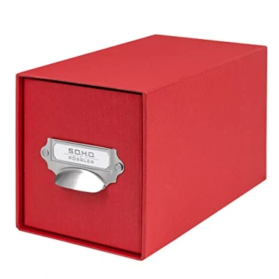 Afbeelding van Rössler Papier 1327452360 S.O.H.O. CD ladebak, met beschrijfbaar inlegetiket en handgreep, rood, 1 stuk