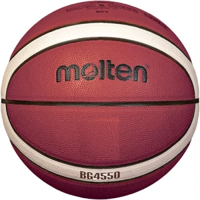 Afbeelding van Molten Basketbal B7G4550, wedstrijdbal, premium synthetisch leer, 12 velden, maat 7