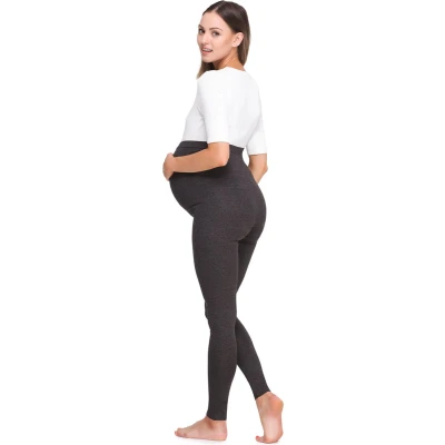 Afbeelding van BE Mammy Dames Lange Leggings Zwangerschapsleggings BE20 257 LE Donker gemêleerd XL
