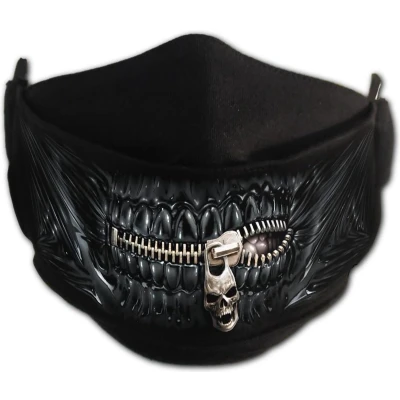 Afbeelding van Spiral ZIPPED MOUTH Masker Mondkapje Zwart