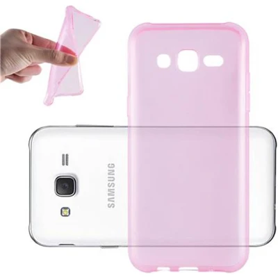 Afbeelding van Cadorabo Hoesje geschikt voor Samsung Galaxy J3 2015 in TRANSPARANT ROZE Beschermhoes gemaakt van flexibel TPU Silicone Case Cover