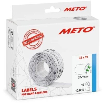 Afbeelding van Meto Classic etiketten wit 32x19mm afneembare lijmlaag (10x1000 stuks)