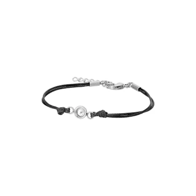 Afbeelding van iXXXi Jewelry Wax Cord Top Part Base Black Zilver dames Armband (sieraad) One size