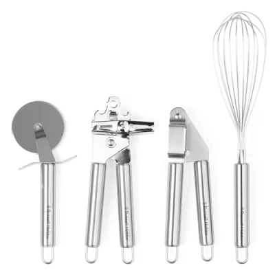Afbeelding van Russell Hobbs Kitchen Tool Set Pizza Cutter Garlic Press whisk CAN Tin Opener