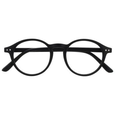 Afbeelding van OPULIZE REY Leesbril Retro Rond Montuur Matzwart Heren Dames Veerscharnieren R56 1 +1.50