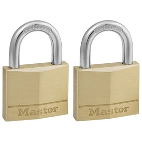 Afbeelding van Hangslot MasterLock 2 gelijksluitend messing 40mm