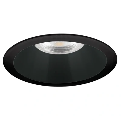 Afbeelding van Yphix Bolzano Inbouwspot Zwart Rond Extra Verdiept 1 Lichtpunt Ø 82mm Bladveren LEDdirect.nl
