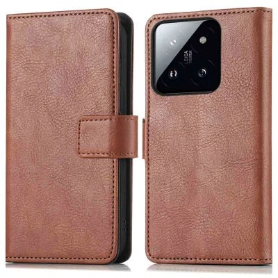 Afbeelding van Xiaomi 14T Hoesje Kunstleder imoshion Bookcase Bruin Telefoonhoesje