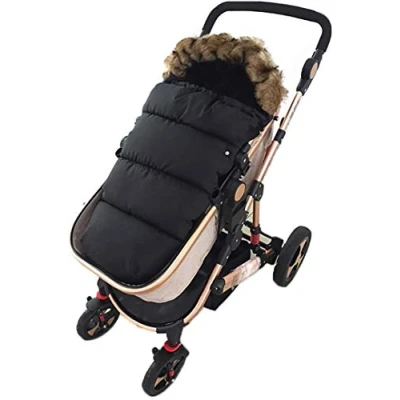 Afbeelding van Babify Universele fleece tas. Wandelwagen en kinderwagentas met ritssluiting (Universal Bugaboo Maclaren Jane) Kleur Zwart