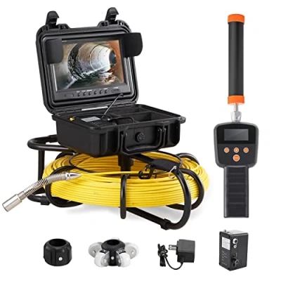 Afbeelding van VEVOR Inspectiecamera pijpleiding met locator 512 Hz endoscoop afvoer 91,5 m 9 inch scherm DVR recorder waterdicht IP68 12 LED verstelbare SD kaart 16 GB voor leiding riool huis loodgieterswerk buizen