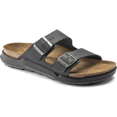 Afbeelding van Birkenstock Arizona Heren Slippers Black Regular fit Zwart Nubuck Maat 39