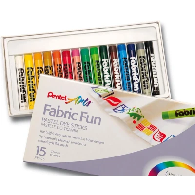 Afbeelding van Pentel Textielkrijt PTS15 Doos 15 Kleuren