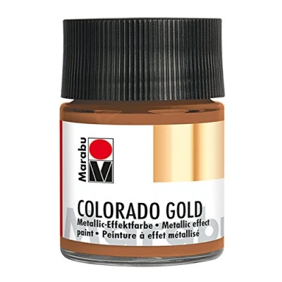 Afbeelding van Marabu 12640005794 Metallic effectverf, Colorado Gold antiek koper 50 ml, op waterbasis, lichtecht, weerbestendig, sneldrogend, voor penselen en stippen absorberende ondergronden