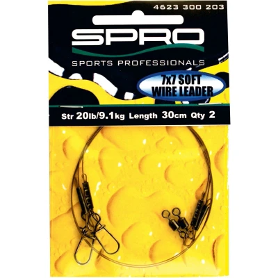 Afbeelding van Spro 7x7 Soft Wire Leader Stainless 50cm (2 pcs) Maat : 18 kilo
