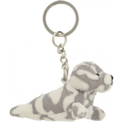 Afbeelding van 2x Pluche gevlekte zeehond knuffel sleutelhanger 8,5 cm Speelgoed dieren sleutelhangers