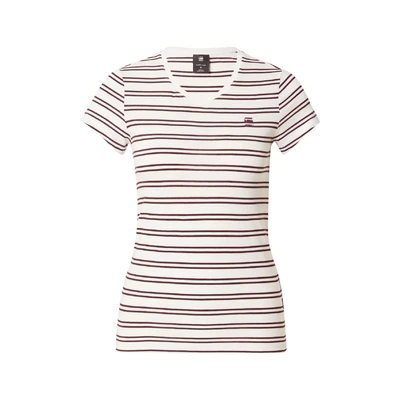 Afbeelding van 8719965012981 Eyben Slim V hals Top 2.0, Meerkleurig (Milk/Maroon Double Stripe D24533 d244 h733), M