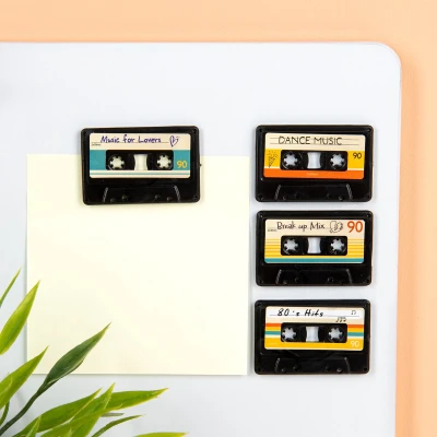 Afbeelding van Retro cassettes koelkastmagneten in set van 4