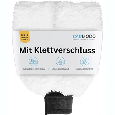 Afbeelding van Carmodo® Premium autowashandschoen met klittenband, extreem zachte lakvriendelijke microvezel autospons, washandschoen voor de auto, autohandschoenen, Wash Mitt autoverzorging