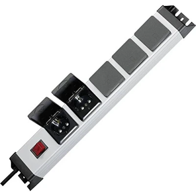 Afbeelding van Kopp Powerversal 227320017 stekkerdoos, 5 voudig met verlichte schakelaar en klapdeksel, IP 20