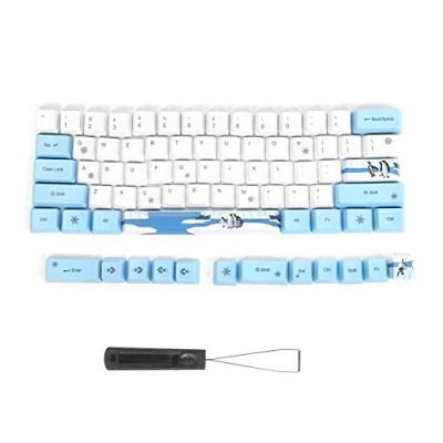 Afbeelding van 73 universele keycaps met schattig patroon voor mechanisch computertoetsenbord, PBT custom design sublimatie kit gamingtoetsenbord, vrienden(6064 Pinguïns)