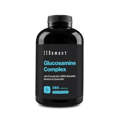 Afbeelding van Zenement Glucosamine complex, metchondroïtine, MSM, boswellia en quercetine, 365 Capsules Voor de gewrichten GGO vrij, GMP, zonder toevoegingsmiddelen, glutenvrij