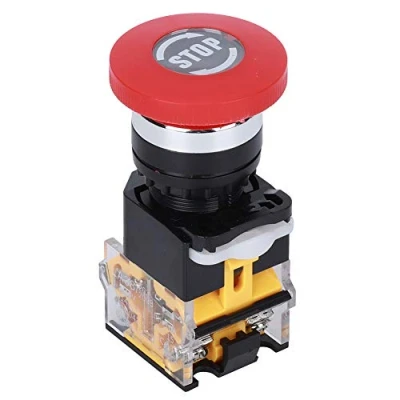 Afbeelding van 3 Stks Noodstop Drukknop Stationaire Aan Uit Rode Paddestoel Cap Stop Knop Industriële Accessoire Techniek Plastic 440 v 10a 22mm